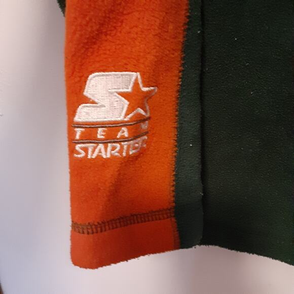 VTG Team Starter Miami Hurricanes 1/4 Zip Pullover Fleece Jacket Mens M NCAA - Picture 4 of 7